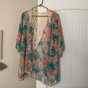 Liberty Love Short Sleeve Sheer Cardigan